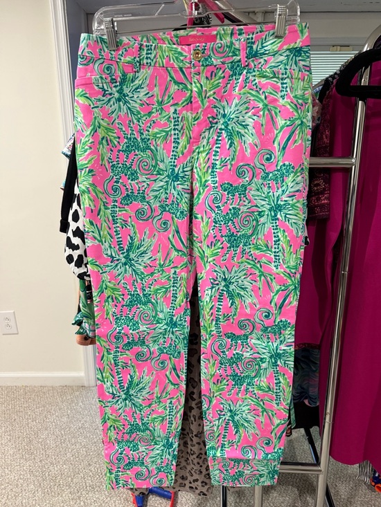 Lilly Pulitzer Pants - NWOT Lilly Pulitzer Neon Pink Tropical Leaf Print Pants